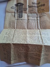 Universal-Taschenmikroskop antik, gebraucht, mit Original Schachte und Anleitung