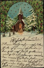 Präge Litho Winterlandschaft
