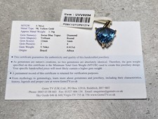 9kt Gold Schweizer Blautopas