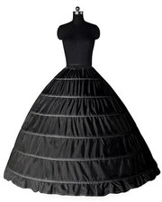 Gotik Schwarz Reifrock 6 Ringe TÜLLROCK Petticoat Unterrock Krinoline Brautkleid