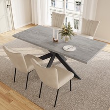 JIEXI 170CM Ausziehbar Esszimmermöbel-Set,Esstisch mit 4 stühlen tischbeine meta