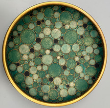 Käthe RUCKENBROD Wand Teller Emaille 50er 60er Stegemaille Cloisonne Enamel