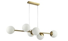 MasterLED Pendelleuchte 6-flammig E27 gold 90cm Glas Kugelleuchte Esszimmer