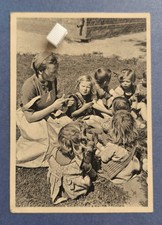 Postkarte: Die Arbetsmaid als "Tante" im Kindergarten,RAD,  Arbeitsdienst  1940