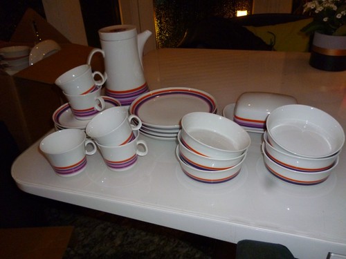 Kaffeeservice weiß buntem - kaffeeservice, weiß/buntem
