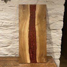 Beistelltisch Eiche & Kunstharz | Epoxidtisch | Beistelltisch | kleine Couchtischplatte. Rot