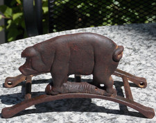 Garten Wasser Schlauch Wand halter Schwein ANTIK Eisen +Stecker Ente Crossing...