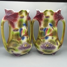 2 JUGENDSTIL Majolika VASE St