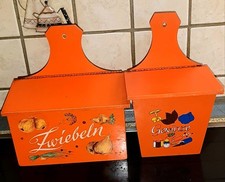 Alter Zwiebelkasten mit passendem Gewürzkasten 2 Stück ein Preis 60iger Jahre 