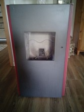 pelletofen ,Marke Wodtke,schwarz mit roter Kachelblende  8KW, gebraucht 