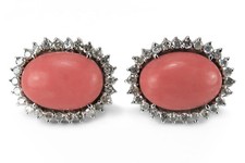 Ohrstecker Koralle Brillanten