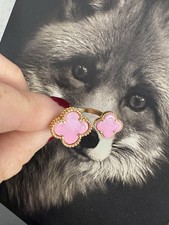 Ring Edelstahl Klee Kleeblatt Blume Blumen Rosa Gold Top