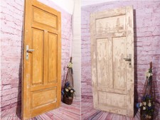 Selten! Große antike Zimmertür / Kassetten Tür Wohnungstür Holztür m. Schloss un