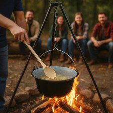 Ungarischer Gulaschkessel 3-50L Emaillie Deckel Dreibein Gril Kochlöffel wählbar