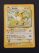 Pokémon Karte • Raichu • Holo • Basis Base Set • 14/102 • Englisch