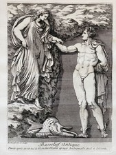 Antikes Basrelief Rom Kupferstich Barbault Perseus Andromeda Architektur - 1775