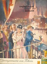 KÖLN :"Opernpremiere am Rhein" historische 4711 Reklame Aquarell Hans LISKA 1960