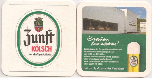 Zunft kölsch bierdeckel - zunft,