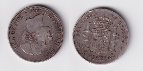 Pesetas silber münze - 2,