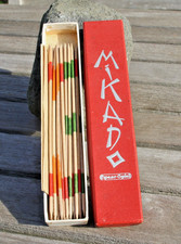 Altes MIKADO Spear-Spiel Holz im Originalkarton Spielanleitung 50er Jahre