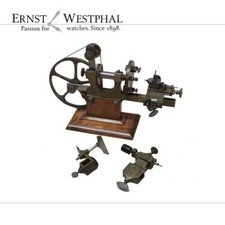 Alte Klammerdrehbank, Uhrmacherdrehban, Messing, gut erhalten