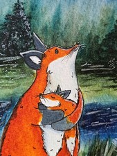 Fuchs Mutter, Baby, Stern &