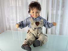 Künstlerpuppe Gerlinde Feser Vinyl Puppe 68 cm. Top Zustand