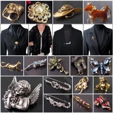 VB1# Brosche Anstecknadel Tuchhalter Schal Tuch Clip Strass Broschen Modeschmuck