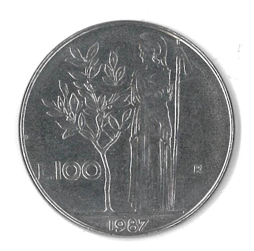100 lire münze - lire, 1987