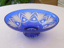 Kristallschale kobaltblau mit