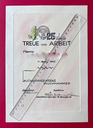 Urkunde lauchhammer werke - urkunde,