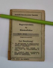 Papiere Registrierschein Simson  / Versuch Nr . 2