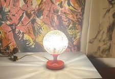 Vintage Tischlampe Space Age Tulpenfuß aus Kunststoff & Glas 1970