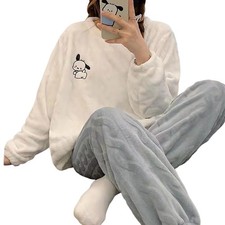 Flauschiger Winter Schlafanzug für Damen - Kuschelig warmes Pyjama Set NEU