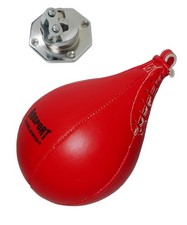 Boxbirne Speedball ROSPORT , Echtes Leder, Rot, mit Drehgelenk