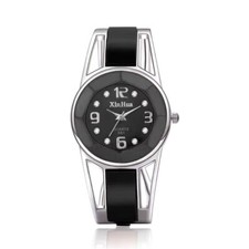 Armbanduhr Uhren Damen Frauen Strass Blau Silber Modeschmuck Geschenk Spangenuhr