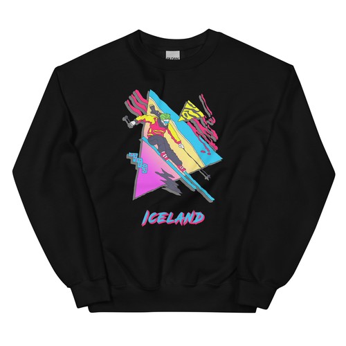 Retro skier iceland skiing ski - iceland,