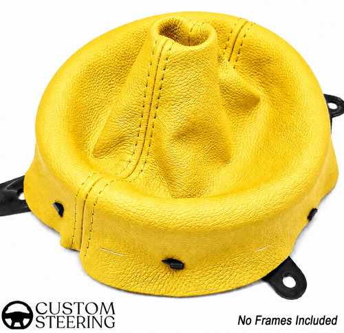 Yellow leder schaltmanschette - yellow,