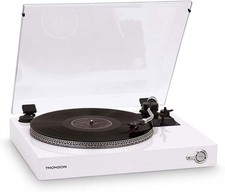 Plattenspieler Turntable Weiß Schallplatten 33-45 U/min Thomson TT201 -SCHADEN-