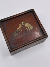 Grammophon Nadeldose - HIS MASTER'S VOICE - Holz Mahagoni