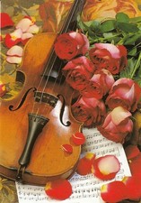 Rote Rosen mit Violine ngl E0053