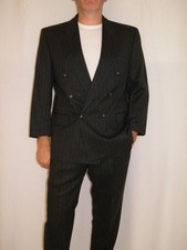 Klassischer TAILOR&SON Herren Anzug, Nadelstreifen schwarz Gr. 52 kurz (26)