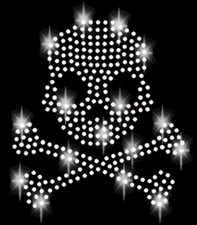 Strasssteine totenkopf 5cm - strasssteine, 7,5cm