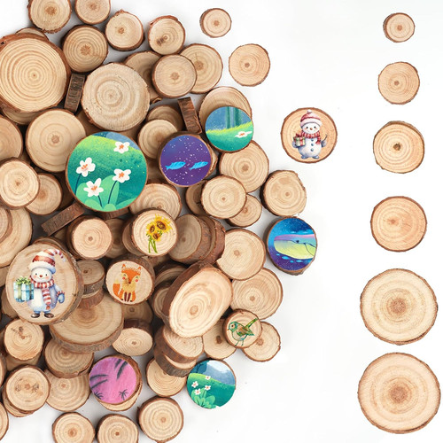 120stück holzscheiben klein - holzscheiben,