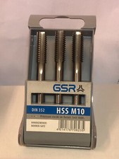 3er Set Handgewindebohrersatz GSR DIN 352 HSS M10 