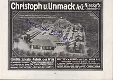 NIESKY, Werbung 1916 Christoph & Unmack AG Doecker-Bauten Holz-Baracken Lazarett