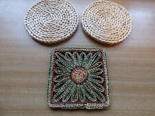 Topfuntersetzer Glasuntersetzer 3 Stück geflochten Seegras (?) NEU