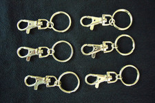 6 Stk Schlüsselringe mit Karabiner - 25mm  - Schlüsselanhänger