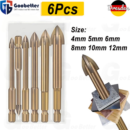 6tlg glasbohrer set - 6tlg,