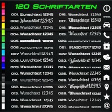 2x Wunschtext Aufkleber 20 / 30 / 40 / 50 / 60 cm 120 Schriftarten 20 Farben